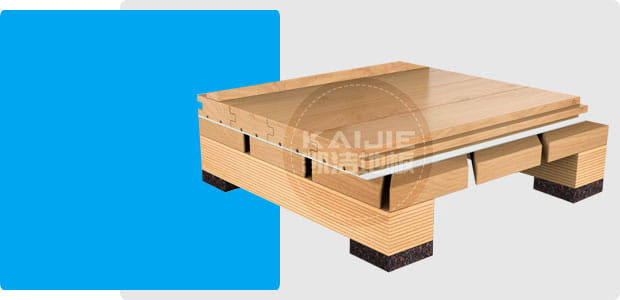 45°斜鋪龍骨結構運動木地板